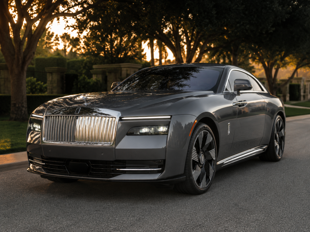 Silver Rolls-Royce Spectre, exotic car rental in Miami & Fort Lauderdale