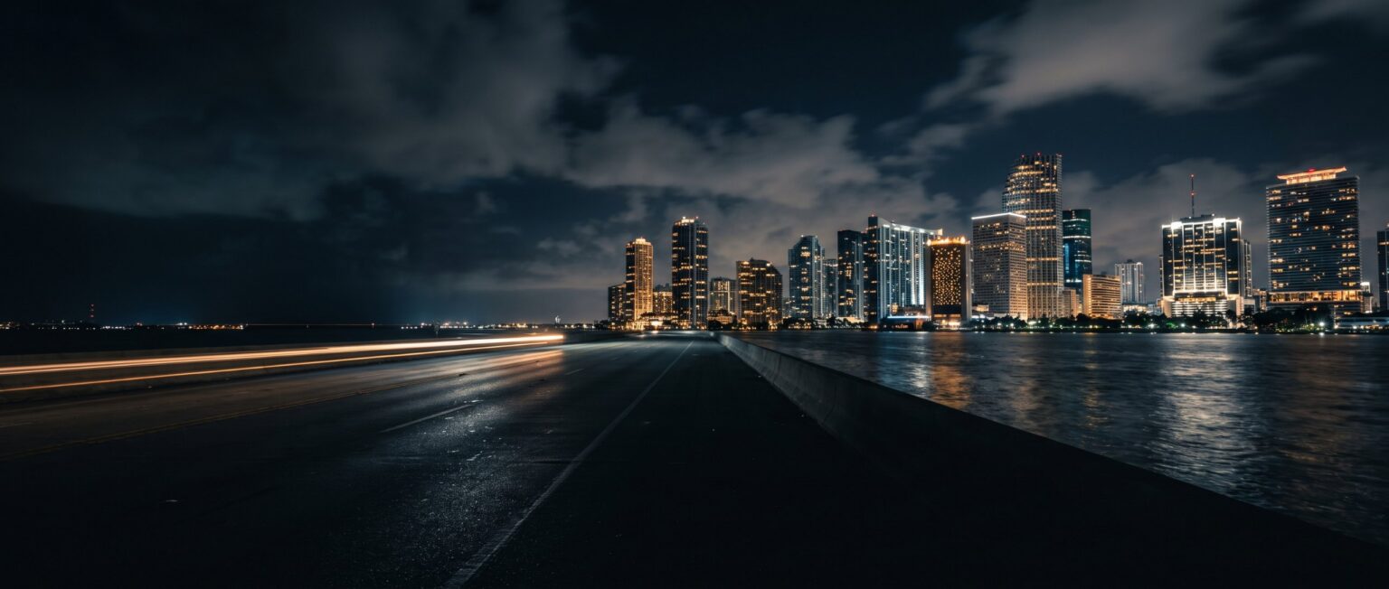 Brickell skyline in Miami at night