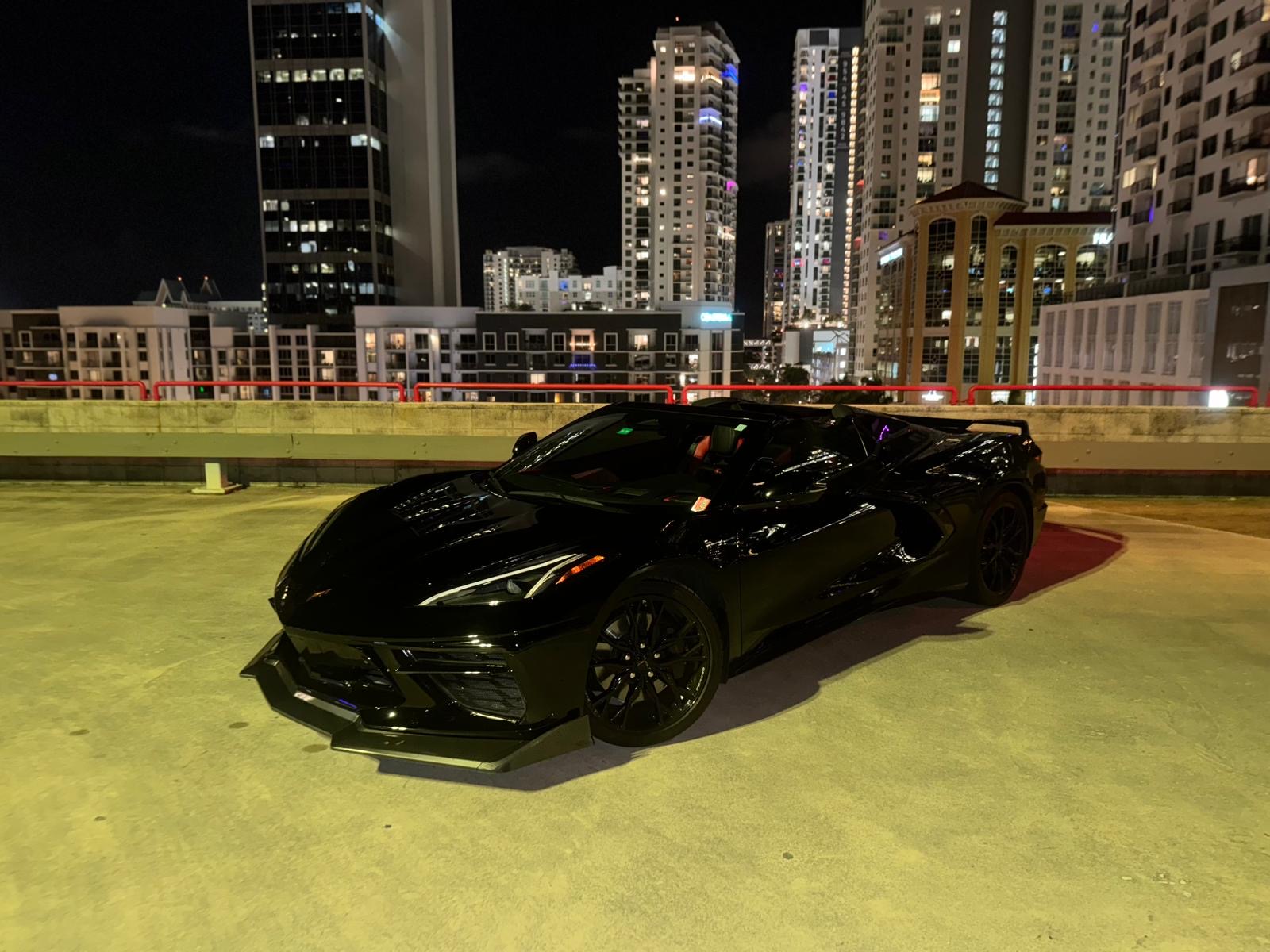 Black 2024 Chevrolet Corvette C8 Stingray rental Miami photo 1