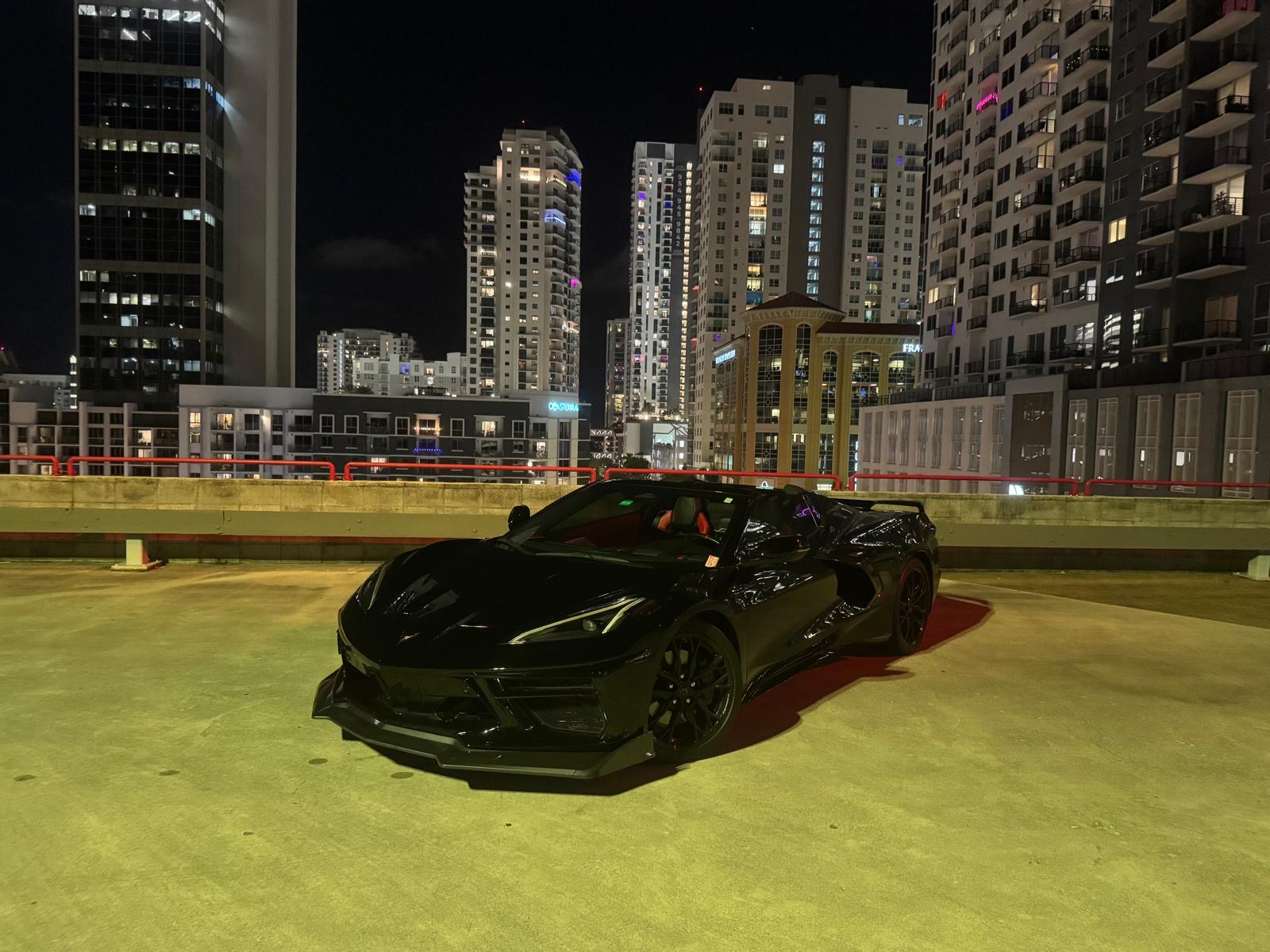 Black 2024 Chevrolet Corvette C8 Stingray rental Miami photo 2