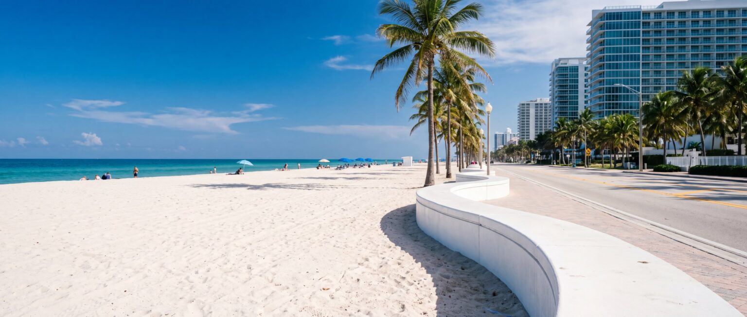 Fort Lauderdale Beach wave wall along A1A