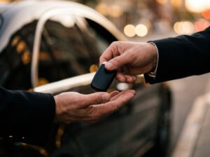 Keys handed to a 95 Auto Club client at delivery