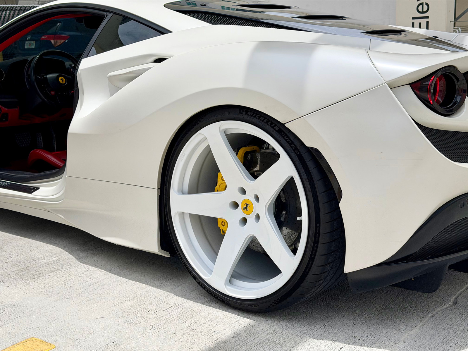 White Ferrari F8 Tributo rental Miami photo 3