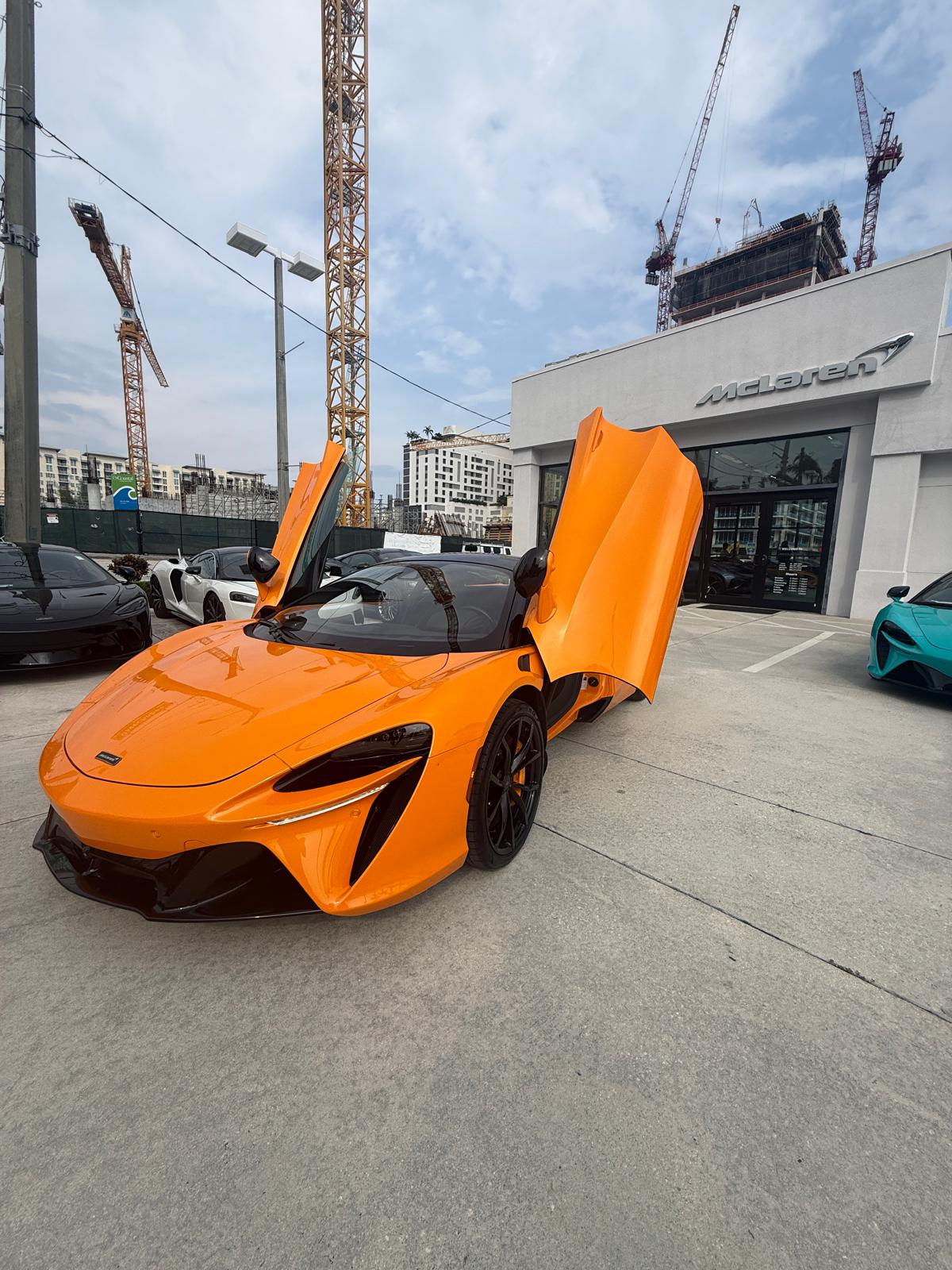 Orange McLaren Artura Coupe rental Miami photo 1