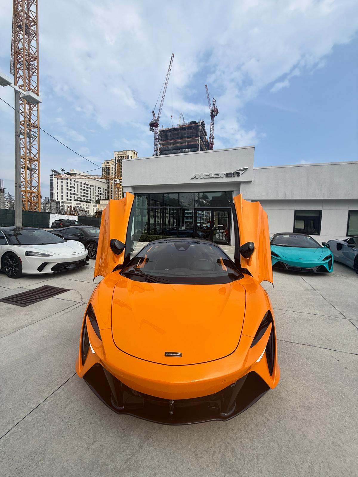Orange McLaren Artura Coupe rental Miami photo 2