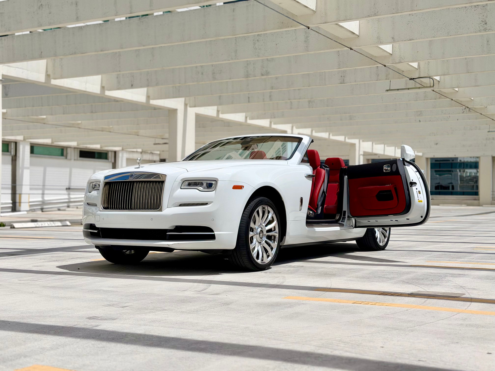 White Rolls-Royce Dawn rental Miami photo 2